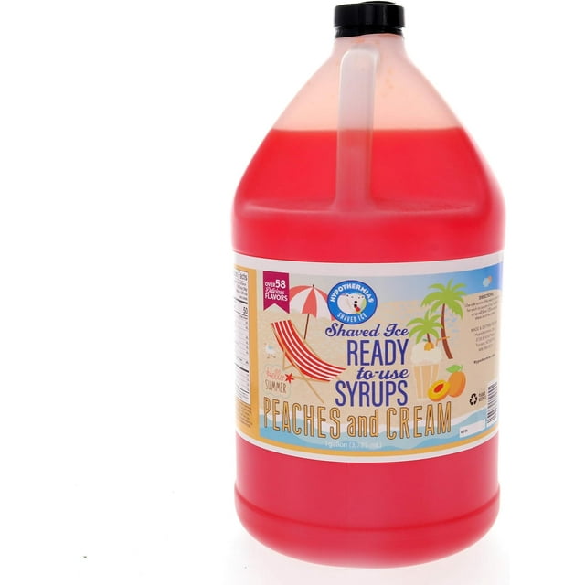 Peaches And Cream Snow Cone Syrup & Hawaiian Flavor Syrups Coffee, Slushie, Soda Flavored Syrups