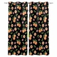 thumbnail image 1 of Peaches Blackout Curtains for Bedroom Living Room Darkening Curtains 54 Inch Long Summer Fruit Flowers Spring Watercolor Black Short Curtain for Small Window Treatment Grommet Drapes 52"x54"x2, 1 of 9