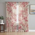 thumbnail image 1 of Peaches Branches Sheer Curtains 108 Inch Length 2 Panels Set Window Treatments, Farmhouse Spring Botanical Pink Flowers Rod Pocket Semi Curtains for Living Room/Bedroom/Kitchen Décor, 104"W x 108"L, 1 of 7