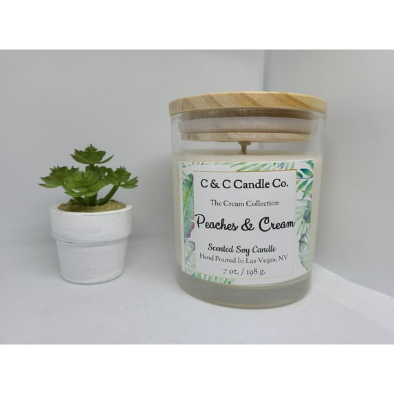 Peaches & Cream Scented Soy Candle