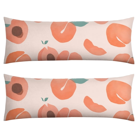 Peaches & Cream Throw Pillow Case Vibrant Pink Fruit Cartoon Print, Cute Funny Aesthetic, Soft Velvet Zipper Closure for Bedroom, Living Room, Farmhouse Style