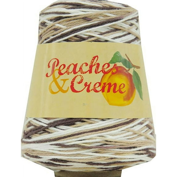 Peaches & Creme Cone 4 Medium Cotton Yarn, Chocolate Milk Ombre 14oz/400g, 674 Yards
