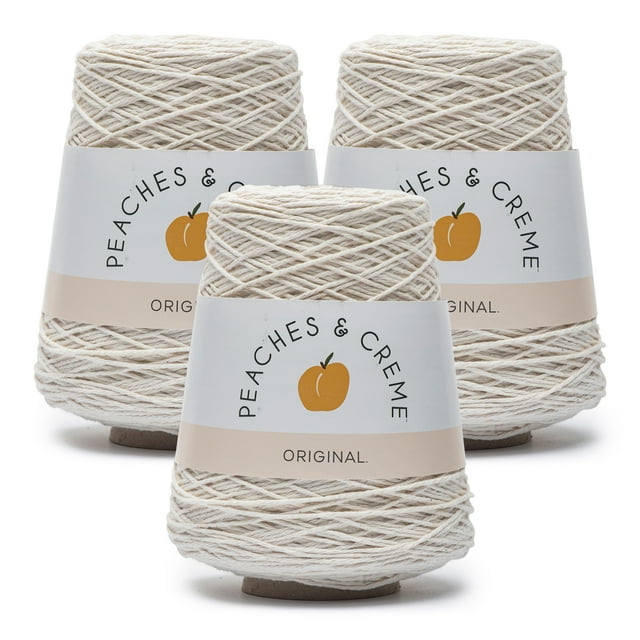 Peaches & Creme™ Cone 4 Medium Cotton Yarn, Ecru 14oz/400g, 674 Yards