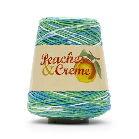 Peaches & Creme Cone 4 Medium Cotton Yarn, Emerald Energy Ombre 14oz/400g, 674 Yards