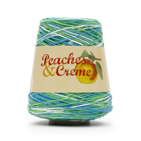 Peaches & Creme Cone 4 Medium Cotton Yarn, Emerald Energy Ombre 14oz/400g, 674 Yards
