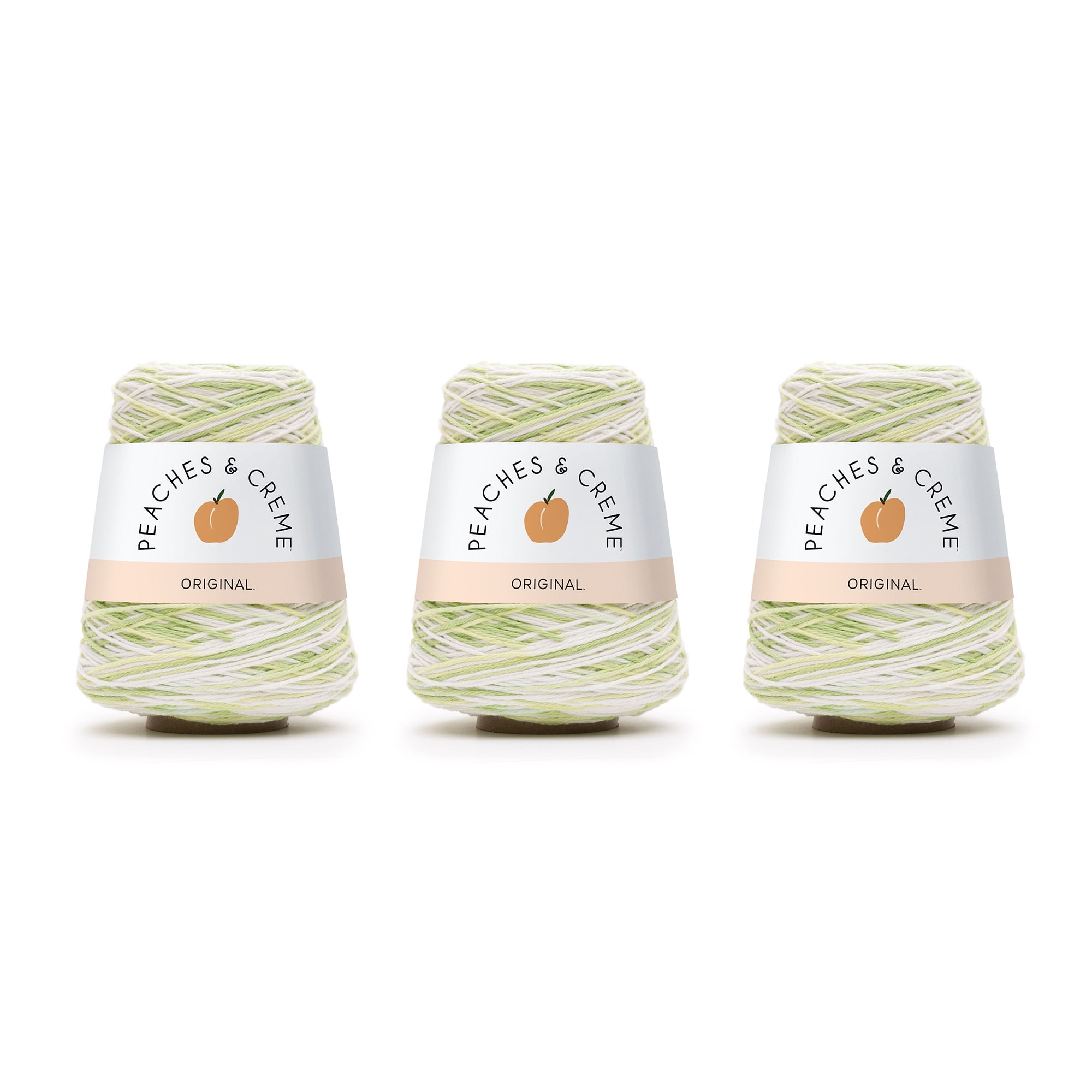 Peaches & Creme™ Cone #4 Medium Cotton Yarn, Rosemary 14oz/400g, 674 Yards  (3 Pack) 