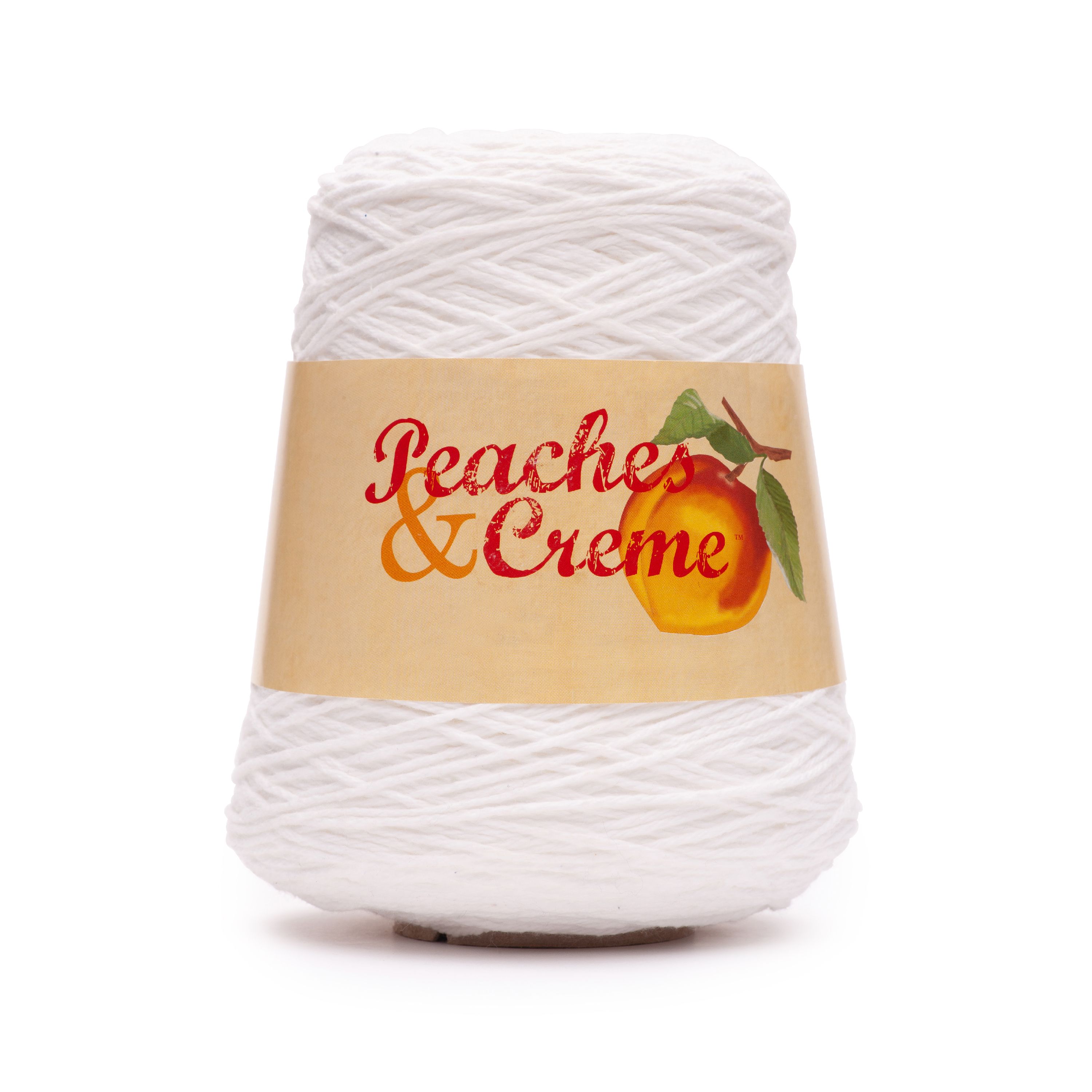 Peaches & Crème Cone 4 Cotton Yarn, White, 674 Yards