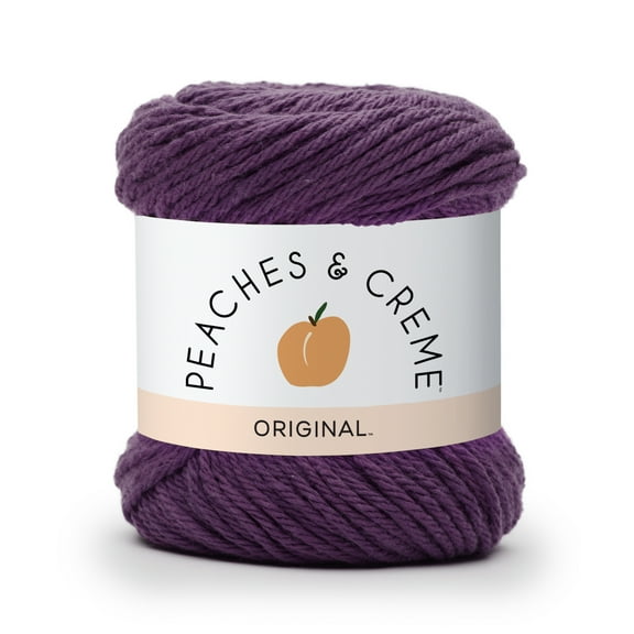 Peaches & Creme Solid 4 Medium Cotton Yarn, Black Currant 2.5oz/70.9g, 120 Yards