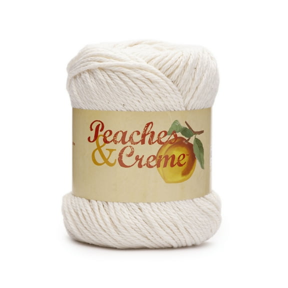 Peaches & Creme Solid 4 Medium Cotton Yarn, Ecru 2.5oz/70.9g, 120 Yards