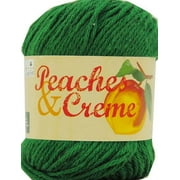 Peaches & Creme Solid 4 Medium Cotton Yarn, Forest Green 2.5oz/70.9g, 120 Yards