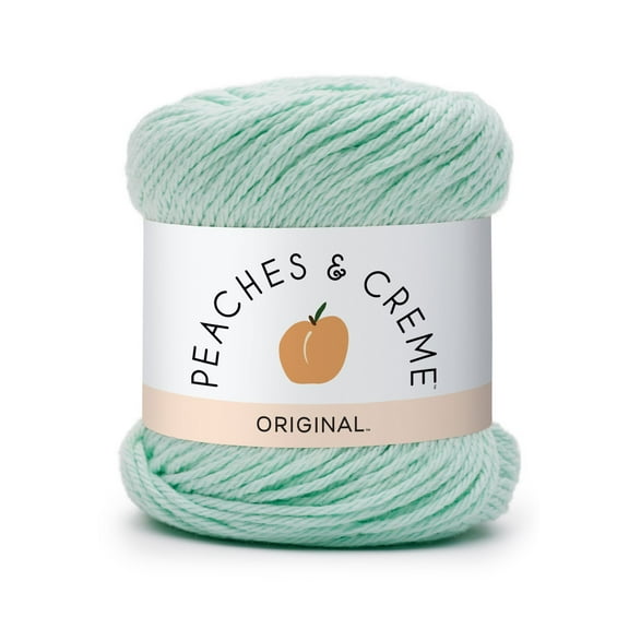 Peaches & Creme Solid 4 Medium Cotton Yarn, Mint 2.5oz/70.9g, 120 Yards