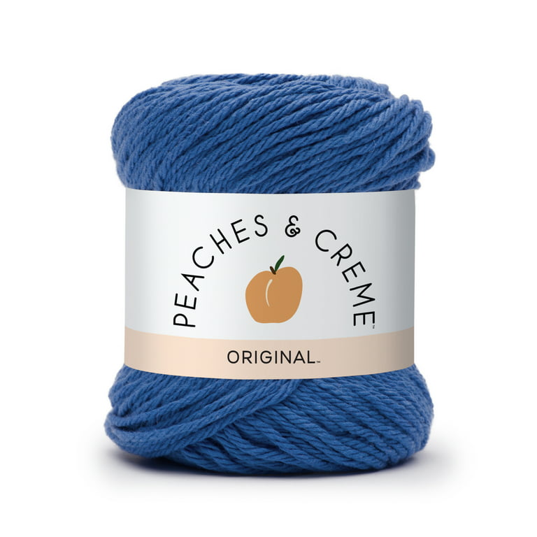 Peaches & Creme Solid 4 Medium Cotton Yarn, Royal 2.5oz/70.9g, 120 Yards