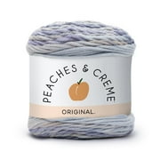 Peaches & Creme Stripey 4 Medium Cotton Yarn, Denim 2oz/56.7g, 102 Yards