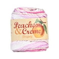 Peaches & Creme Stripey 4 Medium Cotton Yarn, Quiet Dahlia 2oz/56.7g