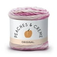 Peaches & Creme Stripey 4 Medium Cotton Yarn, Quiet Dahlia 2oz/56.7g