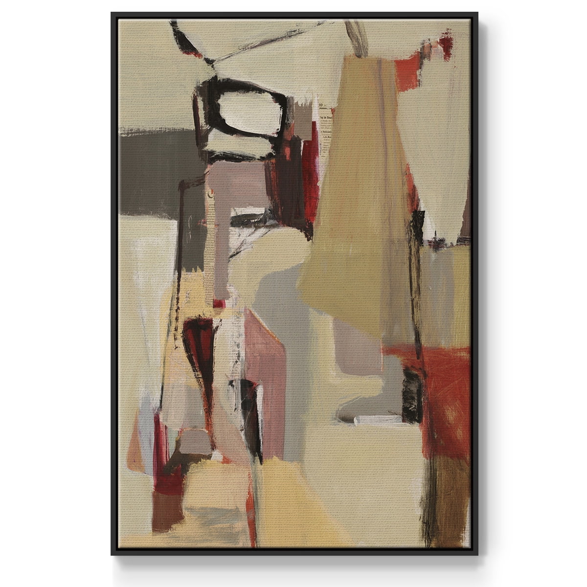 Peaches Framed Premium Gallery Wrapped Canvas - Ready to Hang - 25 x 37 - Black Floating Frame