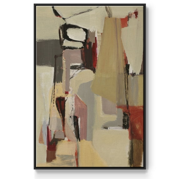 Peaches Framed Premium Gallery Wrapped Canvas - Ready to Hang - 27 x 41 - Black Floating Frame