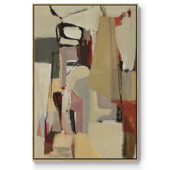 Peaches Framed Premium Gallery Wrapped Canvas - Ready to Hang - 27 x 41 - Natural Wood Floating Frame