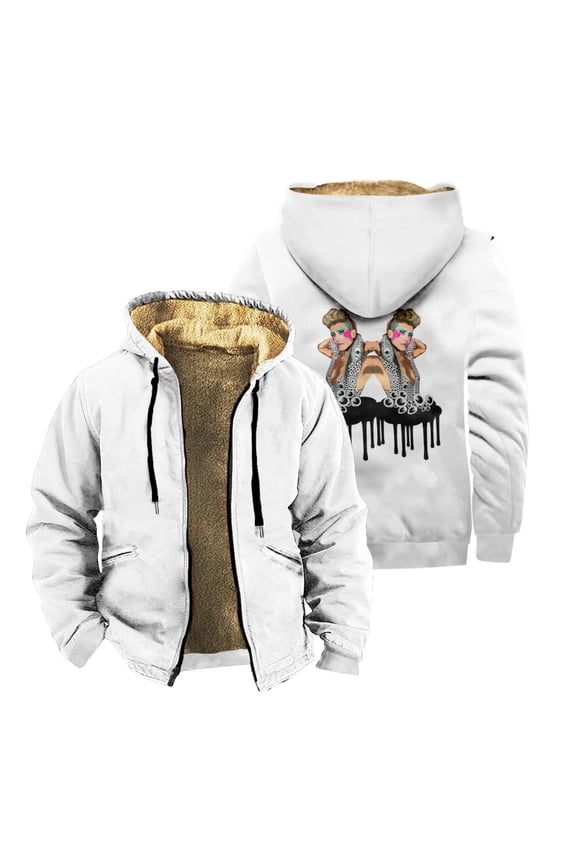 Peaches Googly Eyes Zipper Hoodies Jacket Women Men Long Sleeve Streetwear Coat