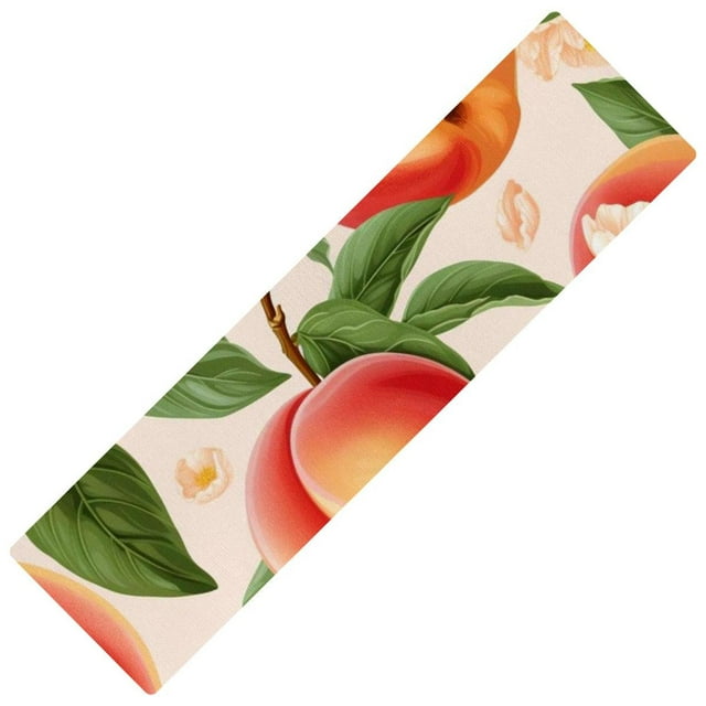 Peaches Kitchen Mat Runner Rug Rectangular, 15.7"x59", Washable, Non
