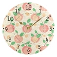 thumbnail image 1 of Peaches Leaves Pastel Color Round Wall Clock Silent Analog Battery Operated Gold Pointer Home Decor 9.84" Diameter, 1 of 11