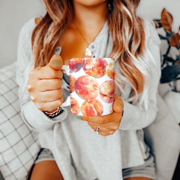 Peaches Mug, Fruit Mug, Peach Lover Mug, Peach Teacup, Fruit, Peach Cup, Mug, Fruit Lover Gift, oz Mug, Gift Her, Gift Him, Mug.