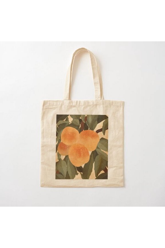 Peaches Style 003 Canvas Tote Bags, Reusable Shopping Bag