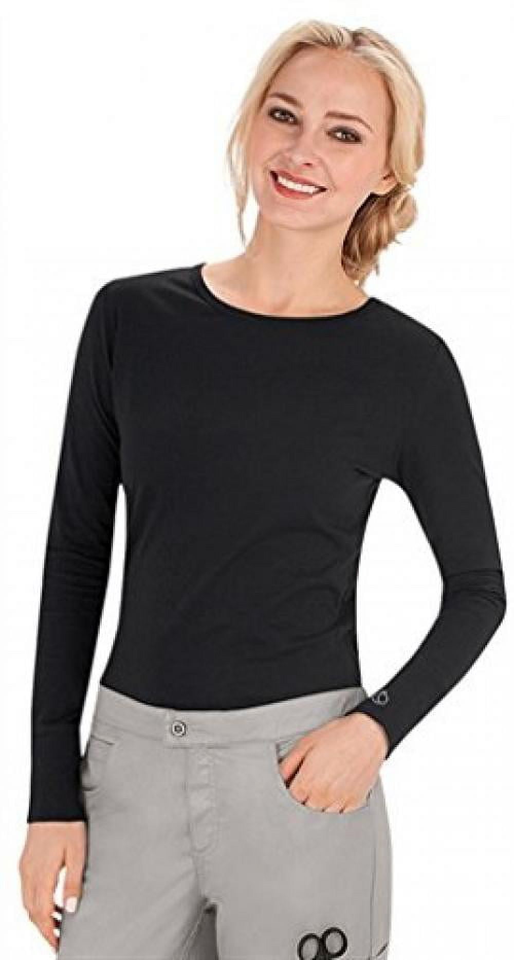 Peaches Uniforms Women's Long Sleeve Underscrub Large Black