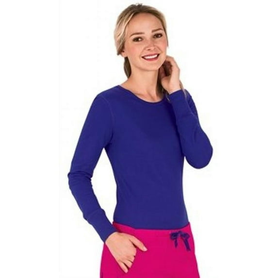 Peaches Uniforms Women's Long Sleeve Underscrub Medium Aruba Blue