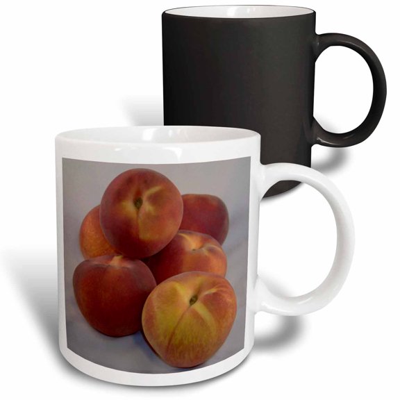 3drose, Peaches White Background, 11oz Magic Transforming Mug