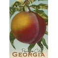 thumbnail image 1 of Peachtree City, Georgia, Georgia Peach, Vintage Lithograph (24x36 Giclee Gallery Art Print, Vivid Textured Wall Decor), 1 of 3