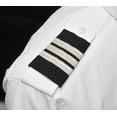 thumbnail image 1 of Peachtree Pilot Epaulets First Officer Three Bar Silver Metallic on Navy, 1 of 1