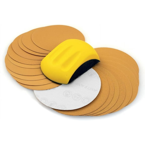 Peachtree Woodworking Supply 6 inch Sanding Mouse with 20 Sanding Discs. Hand Sander Accepts 6 inch Standard Orbital Discs w/Hook and Loop Backing