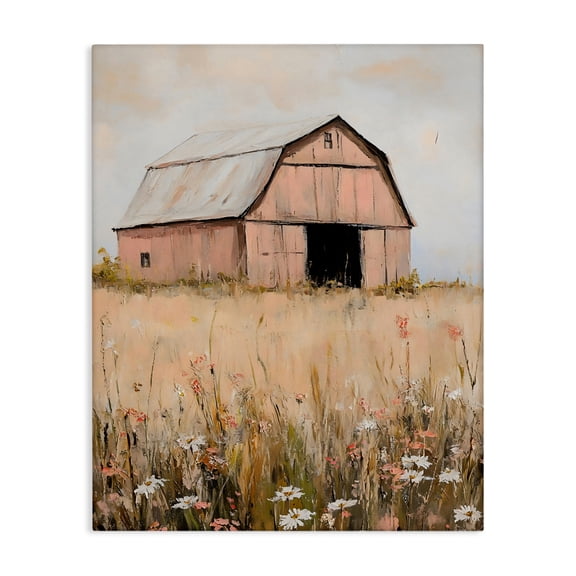 Stupell Industries Peachy Barn Landscape Canvas Wall Art, design by Franklyn Gregory