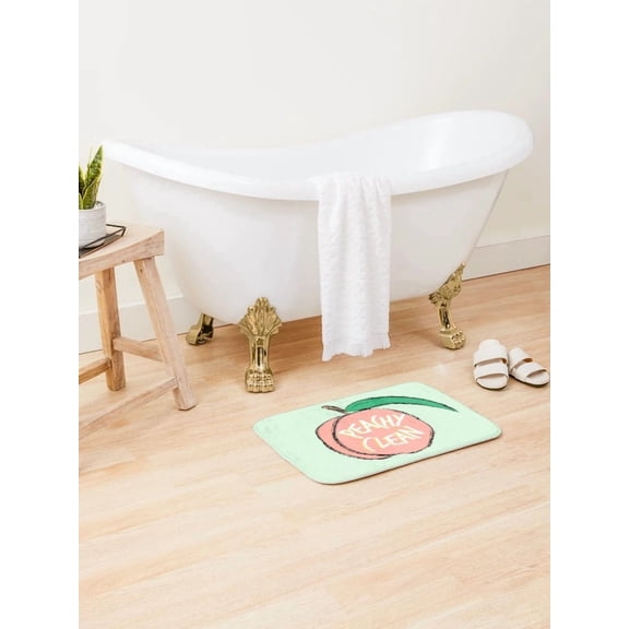 Peachy Clean Peach Graphic Doormat, Non-Slip Printed Entry Mat, 40x60cm
