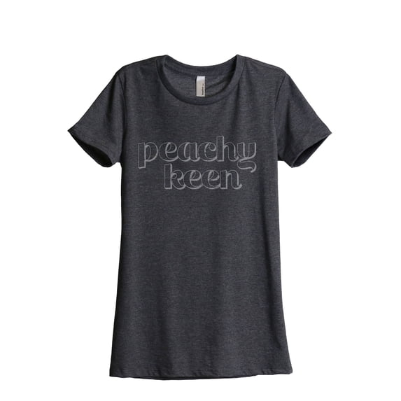 Peachy Keen Women's Fashion Relaxed T-Shirt Tee Charcoal Grey Medium