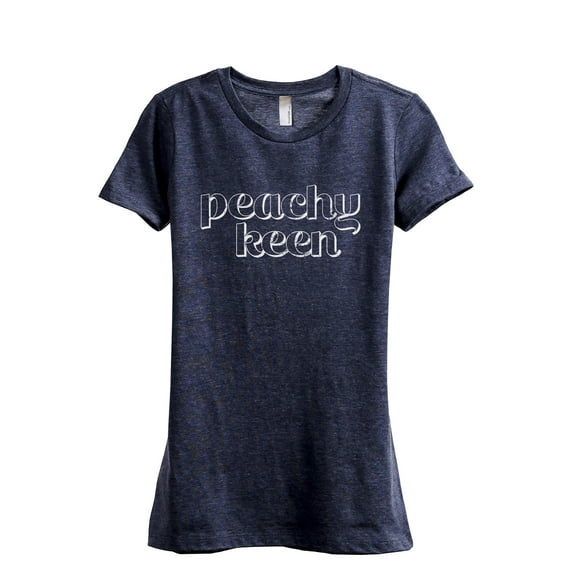 Peachy Keen Women's Fashion Relaxed T-Shirt Tee Heather Navy Medium