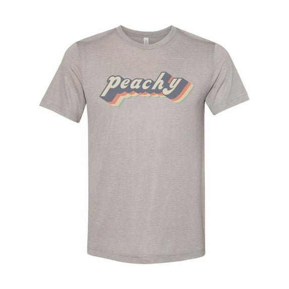 "Peachy, Retro Shirt, Unisex, Sublimation, Soft Bella Canvas, Vintage Tee, Peachy Shirt, 70's Shirt, Gift For Her, Trendy, 80's, Peachy Tee, Heather Stone, LARGE"