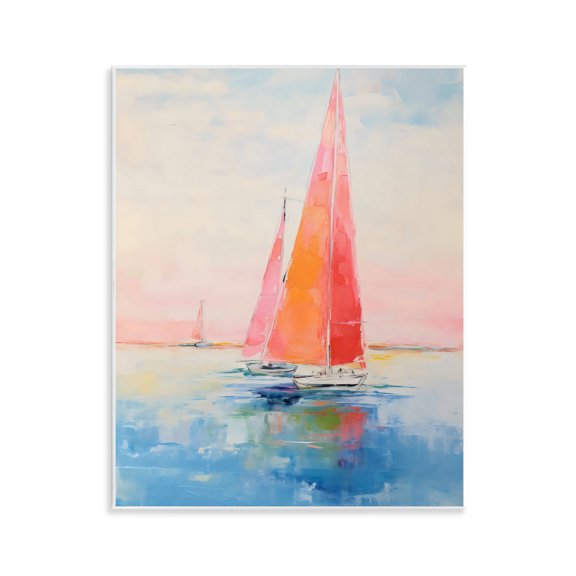 Stupell Industries Peachy Sails Impression Wall Plaque Art, design by LSR Design Studio, 14 x 11