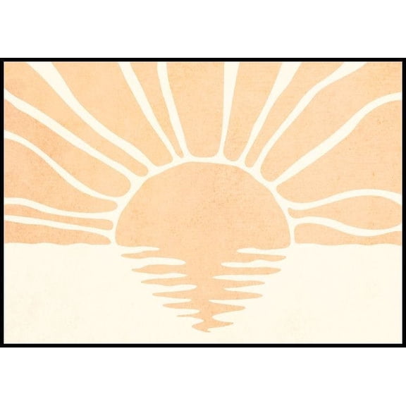 Peachy Sunset Poster Wall Art, Modern Wall Decor For Living Room Bedroom, 8x12 UNFRAMED