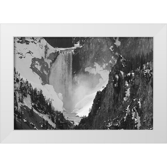 Peaco, Jim 14x11 White Modern Wood Framed Museum Art Print Titled - Lower Falls, Yellowstone National Park