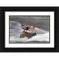 thumbnail image 1 of Peaco, Jim 18x13 Black Ornate Wood Framed with Double Matting Museum Art Print Titled - Harlequin Ducks, Yellowstone River, Yellowstone National Park, 1 of 4
