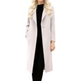 thumbnail image 1 of Peacoats For Women Winter Classic Notch Lapel Single Breasted Trench Coat Wool Blend Color: White Size: XXL, 1 of 4