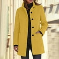 thumbnail image 1 of Peacoats for Women Winter Wool Blend Peacoat Jacket Single (Yellow XXXXL), 1 of 3