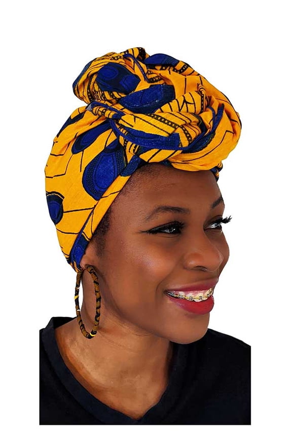Peacock African Print Head wrap