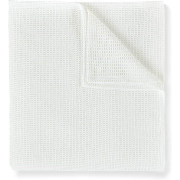 Peacock Alley Riviera Waffle Weave Blanket - 100% Long Staple Cotton Imported from Portugal, Super Soft and Lightweight, All Seasons - Twin (White)