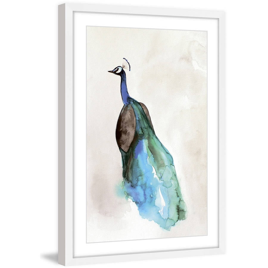 "Peacock Back" Framed Painting Print