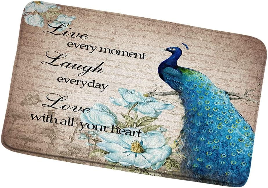 Peacock Bathroom Rugs Inspirational Quote Bath Mat Asian Beautiful Bird