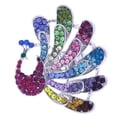 thumbnail image 1 of Peacock Bird Animal Ring Multicolor Yellow Pink Blue Green Stone Crystal Stretch, 1 of 1