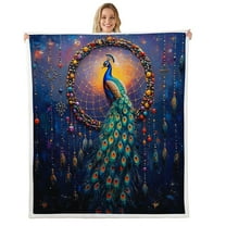 Peacock Blanket Dream Catcher Throw Blanket 30"x40",Boho Watercolor Feather Fleece Blanket Aesthetic Animals Bed Blanket,Exotic Bohemian Decor for Sofa Couch Travel Camping